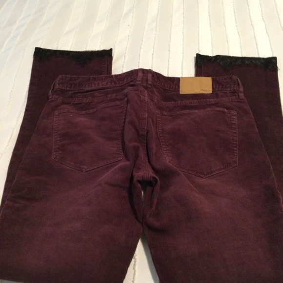 Madewell corduroy womens pants, burgundy - Picture 2 of 7